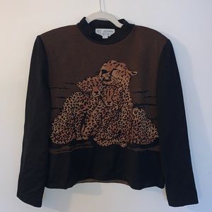 Vintage St. John Collection leopard print sweater
